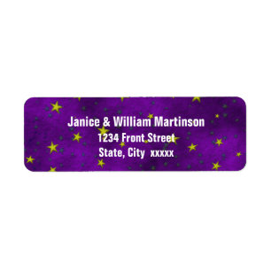 Etiqueta O verde Dourado Stars a BG roxa
