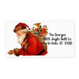 Etiqueta O vintage Papai Noel brinca feriados do Natal