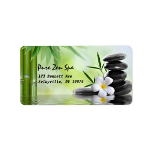 Etiqueta O zen de bambu personalizado apedreja o Plumeria