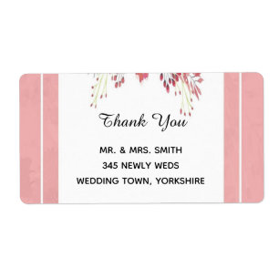Etiqueta Obrigado floral elegante do casamento você