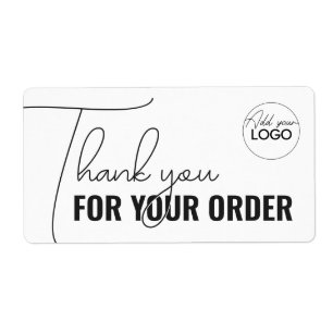 Etiqueta Obrigado minimalista que você cola com uma simples