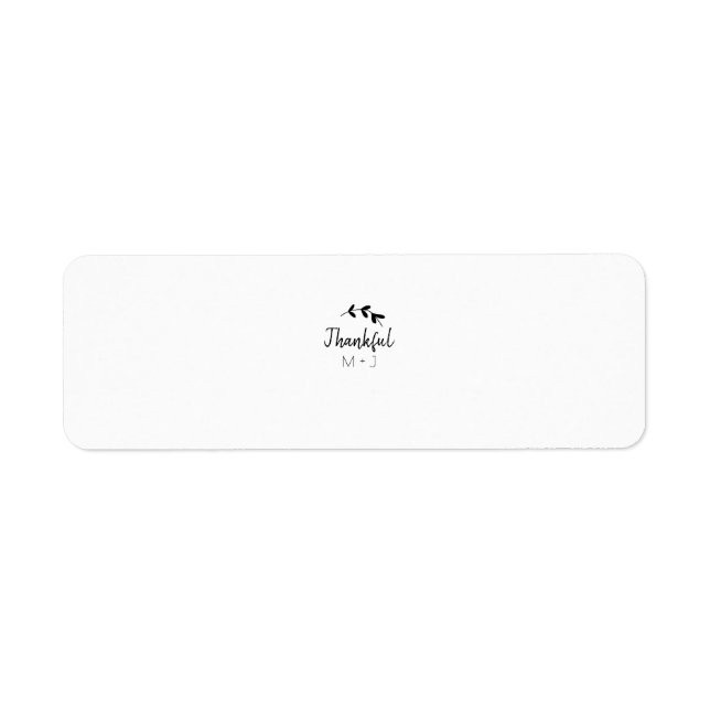 Etiqueta Obrigado mínimo simples nome do seu casal data ref (Frente)