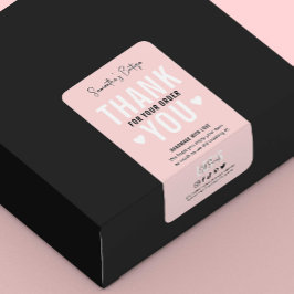 Etiqueta Obrigado pela Compra do Logotipo Moderno Rosa para