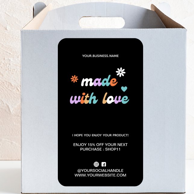 Etiqueta Obrigado Pelo Pedido De Retro | Feita com amor (Criador carregado)