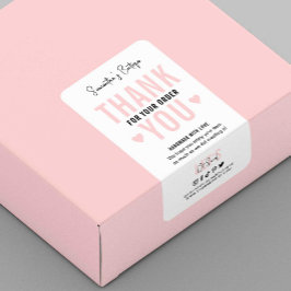 Etiqueta Obrigado Pelo Pedido Embalagem Rosa Logotipo Femin