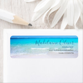 Etiqueta Ocean Beach Viagem Aqua Blue Na moda