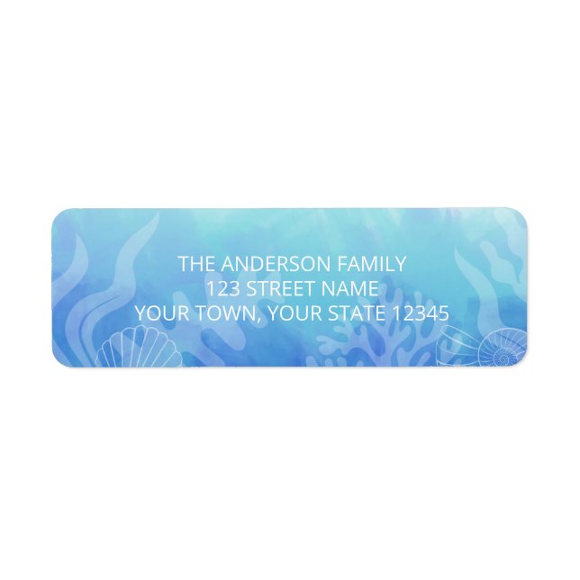Etiqueta Oceano de Aquarela (Frente)