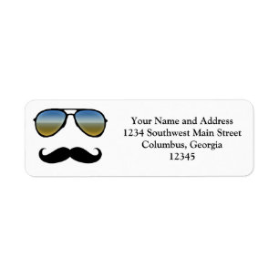Etiqueta Óculos de sol retros engraçados com Moustache