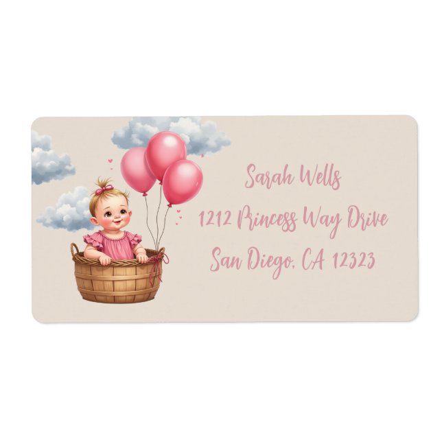 Etiqueta Oh Baby Shower Pink (Frente)