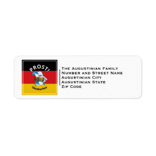 Etiqueta OKTOBERFEST Bandeira alemã Prost e Cervejas