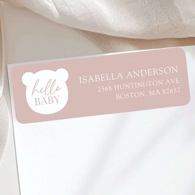 Etiqueta Olá, Bear Bear Chá de fraldas (Criador carregado)