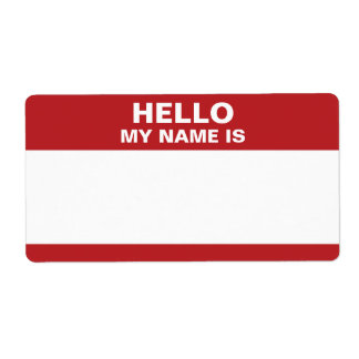 Etiqueta Olá Meu nome é label