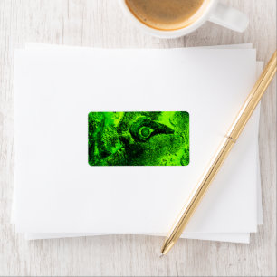 Etiqueta olhando para o verde