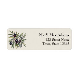 Etiqueta Olive Branch Ivory Wedding Return Address