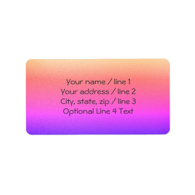 Etiqueta Ombre Rainbow Sunset | Rótulos de Cartolina (Frente)