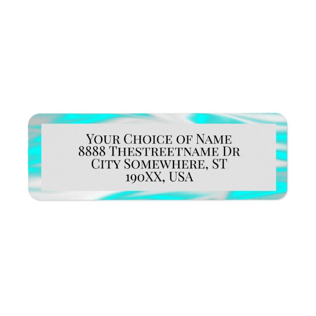 Etiqueta Ondas azuis Abstrato modernas (Frente)