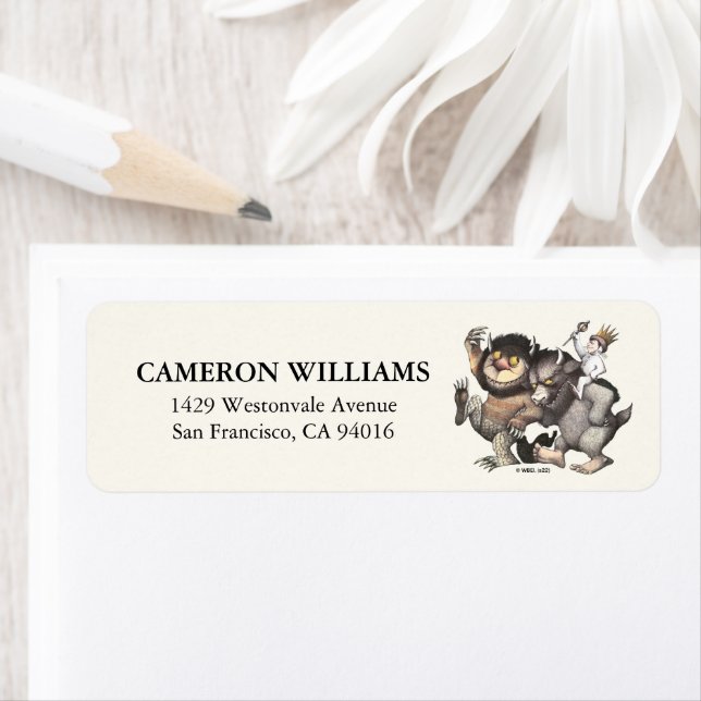 Etiqueta Onde as coisas selvagens são caracteres (Insitu)