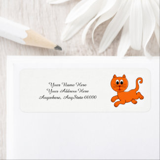 Etiqueta Orange Cat Address Labels