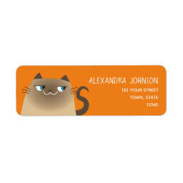 Etiqueta Orange Cat Return Address