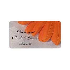 Etiqueta Orange Daisy e Satin Wedding Obrigado Tag Favoráve