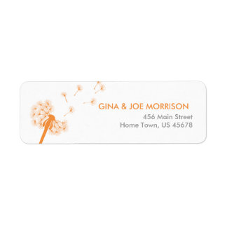 Etiqueta Orange Dandelion Address Return