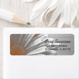 Etiqueta Orange Floral Realces Return Address