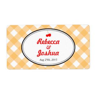 Etiqueta Orange Gingham country rush casamento tag