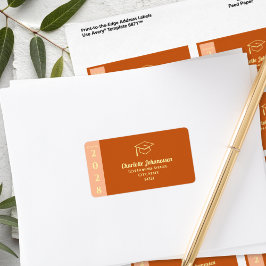 Etiqueta Orange Modern Graduation Mailing Address