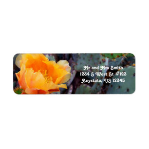 Etiqueta Orange Prickly Pear Cactus Flower Arizona USA