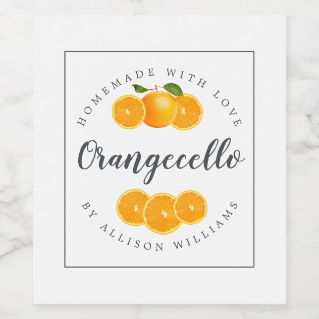 Etiqueta Orangecello Homemada Personalizada (Rótulo Único)
