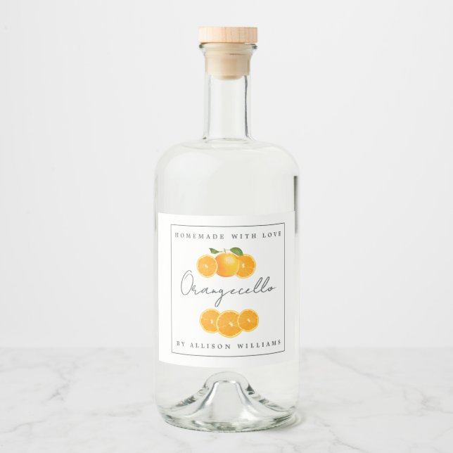 Etiqueta Orangecello Homemada Personalizada (Frente)