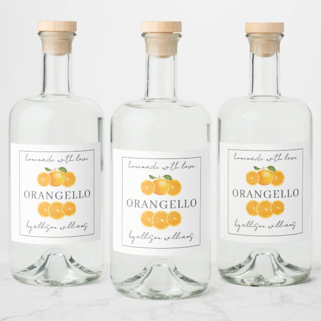 Etiqueta Orangecello Homemada Personalizada (Garrafas)