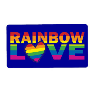 Etiqueta Orgulho gay Rainbow Love Heart
