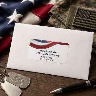 Etiqueta ORGULHO MILITAR Nome da Empresa Americana Ondulada