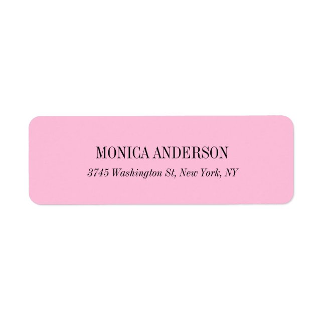 Etiqueta Original Simples Rosa Simples Elegante (Frente)