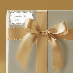 Etiqueta Ornament Dourado Manchas Presentes de Natal