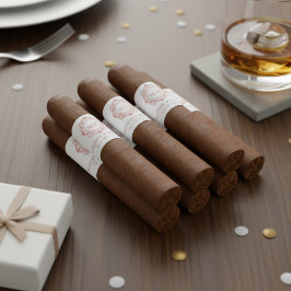 Etiqueta Ornamentado Floral Monograma Banda de Charuto de C