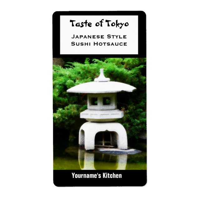 Etiqueta Ornamento do Jardim Pagoda Lanterna Japonês (Frente)