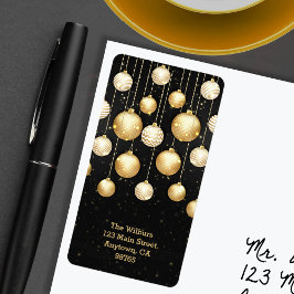 Etiqueta Ornamentos Dourados no Endereço de Devolução de Na