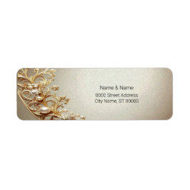 Etiqueta Ornate Gold Flourish Return Address Label