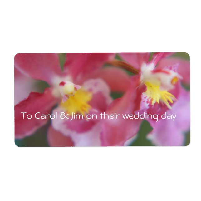 Etiqueta Orquídeas rosa e amarelas (Frente)