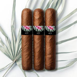 Etiqueta Orquídeas Rosa Quente Faixa de Cigarro Casamento T