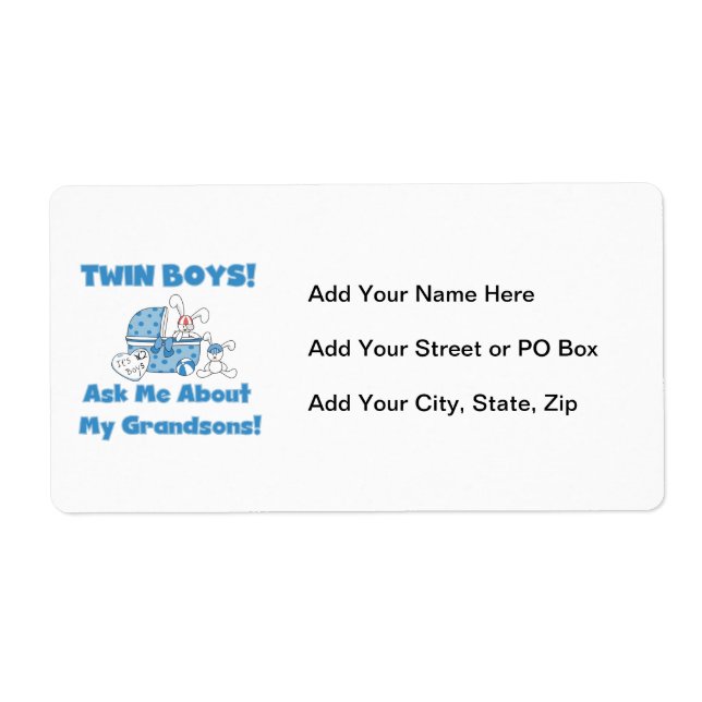 Etiqueta Os netos gêmeos dão presentes (Frente)