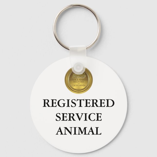 Etiqueta ou Chaveiro de animais de serviço registr (Frente)