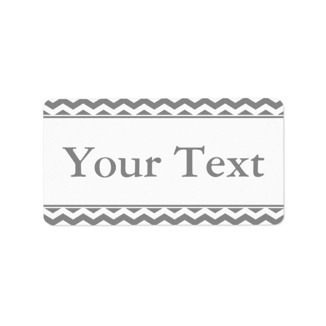 Etiqueta ou cinza branco com texto personalizado (Frente)