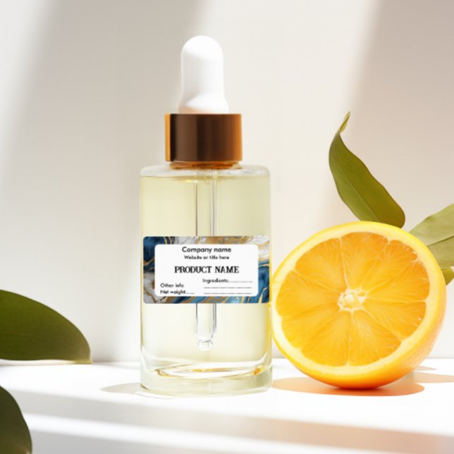 Etiqueta Ouro azul e mármore branco (Criador carregado)