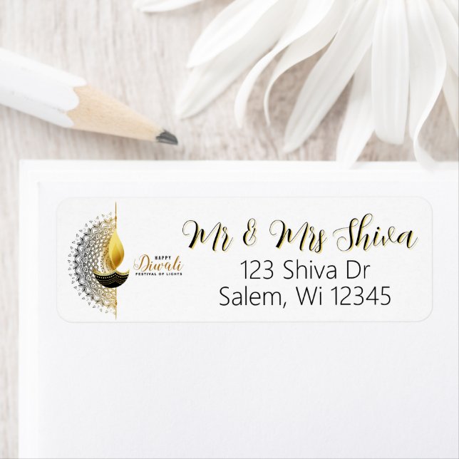 Etiqueta Ouro Brilhante: Uma Bênção Diwali (Insitu)