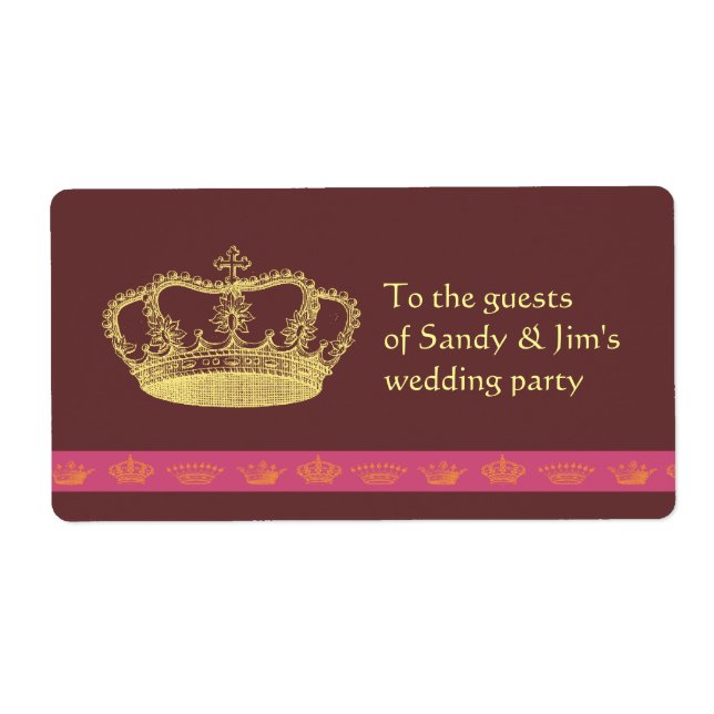 Etiqueta Ouro Coroa com bar Rosa (Frente)