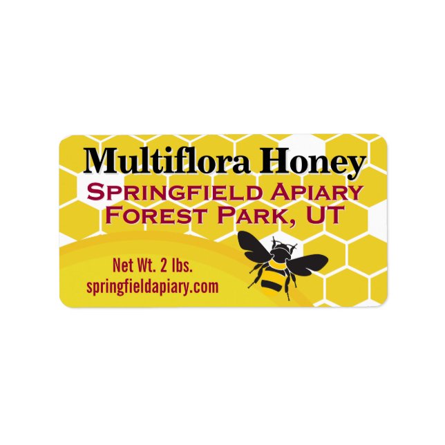 Etiqueta Ouro Honeycomb Honey Jar (Frente)