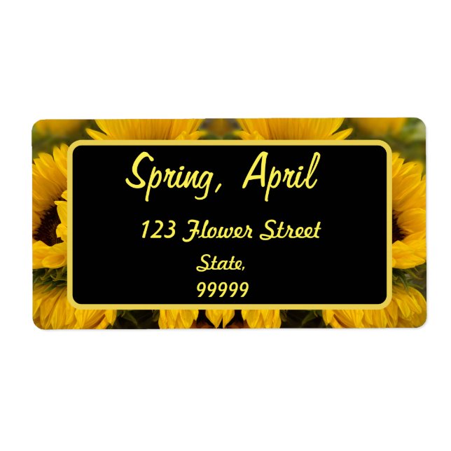 Etiqueta Ouro quente Sunflower Personalizado (Frente)